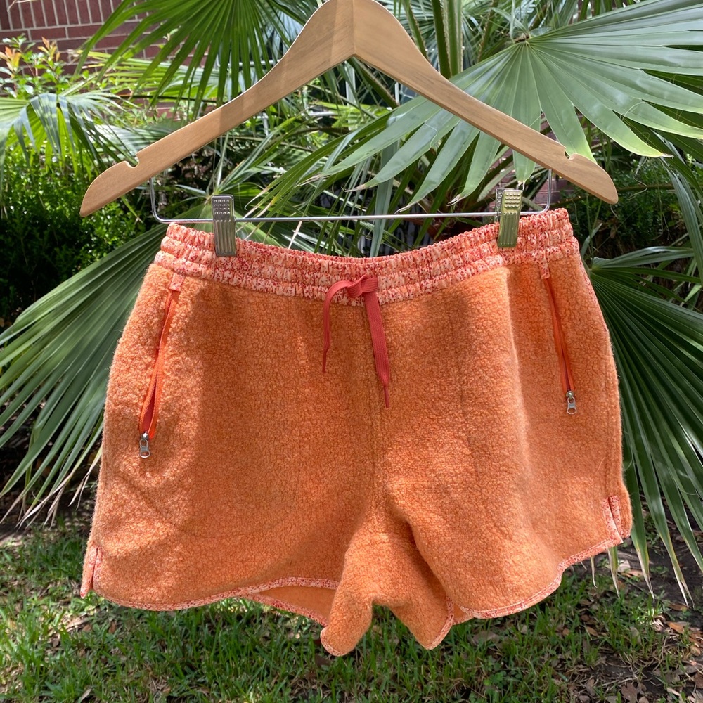 Outdoor Voices papaya rectrek megafleece shorts